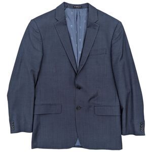 John Varvatos USA Men's 40R Wool Two Button Blazer Blue